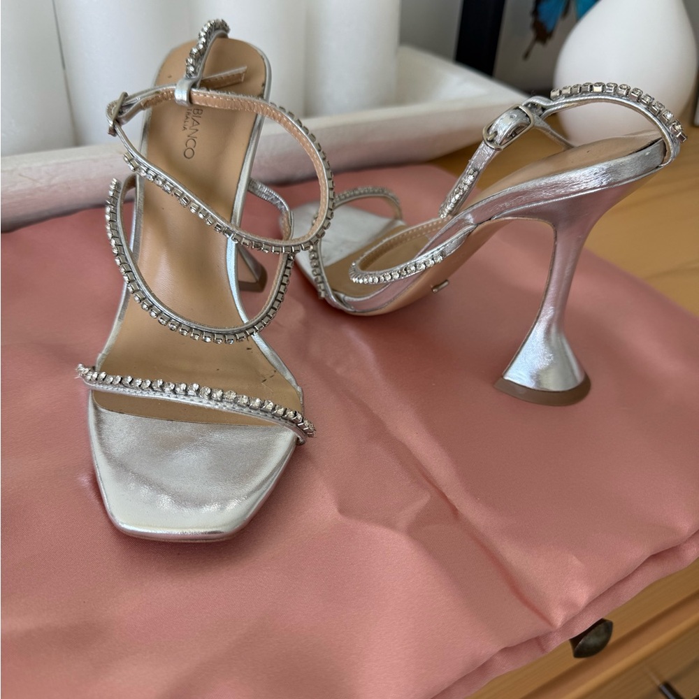 Tony Bianco Strappy Heels with Rhinestone Detailing